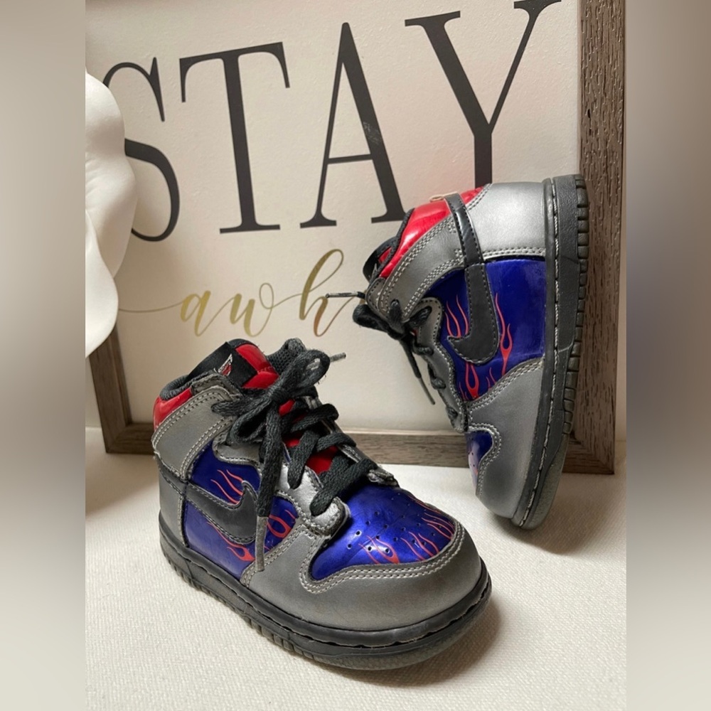 Nike Dunk High Optimus Prime Toddler 8 C Transformers Flames “RARE”354794-001
